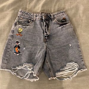 High waisted long shorts